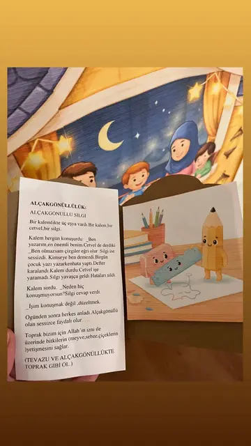 Değer kartı: Alçakgönüllülük (Alçakgönüllü Silgi)
