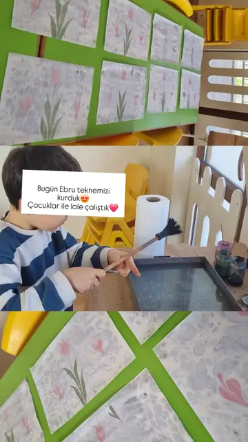 Ebru teknesi, lale çalışması